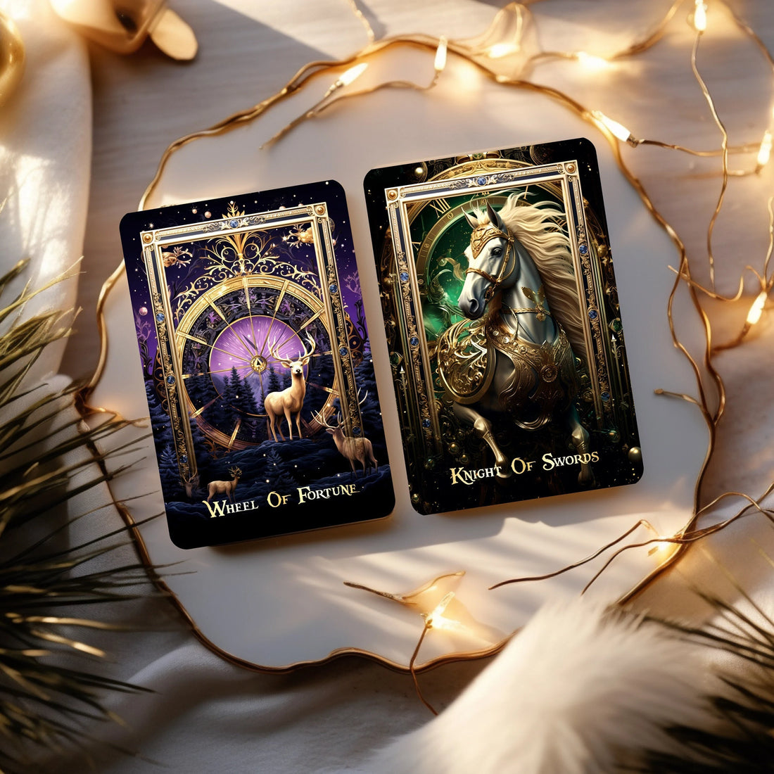 Christmas Tarot Deck with Guidebook: Moon Mystery, AI Art