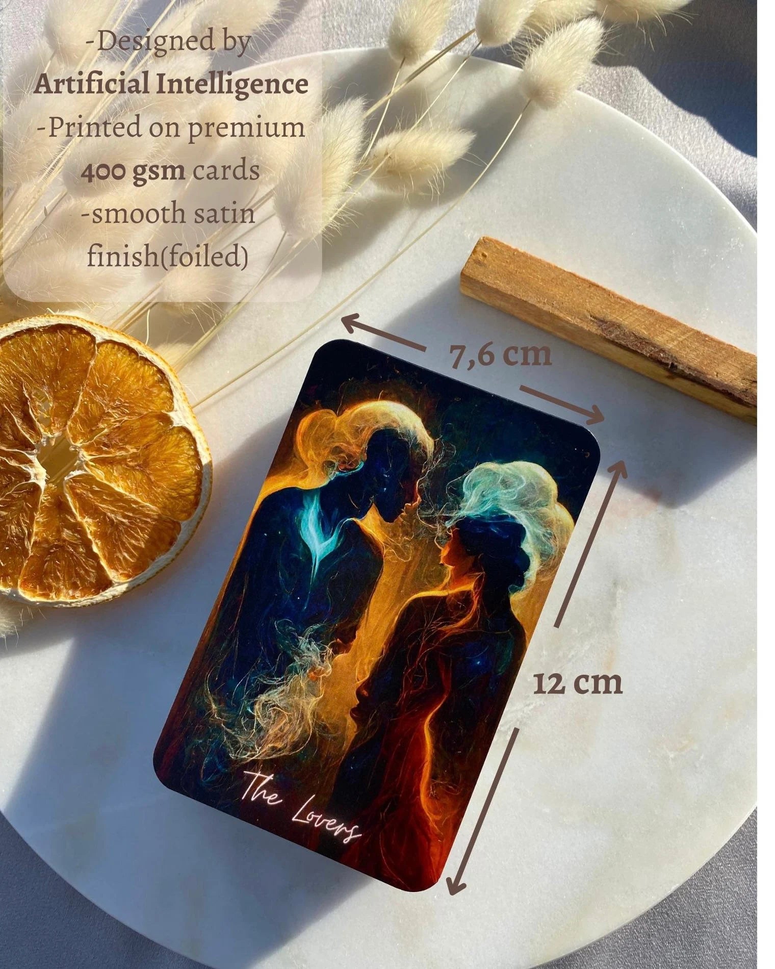 AI-Designed Tarot Deck with Guidebook, Pouch & Stone - 78 Card Deck