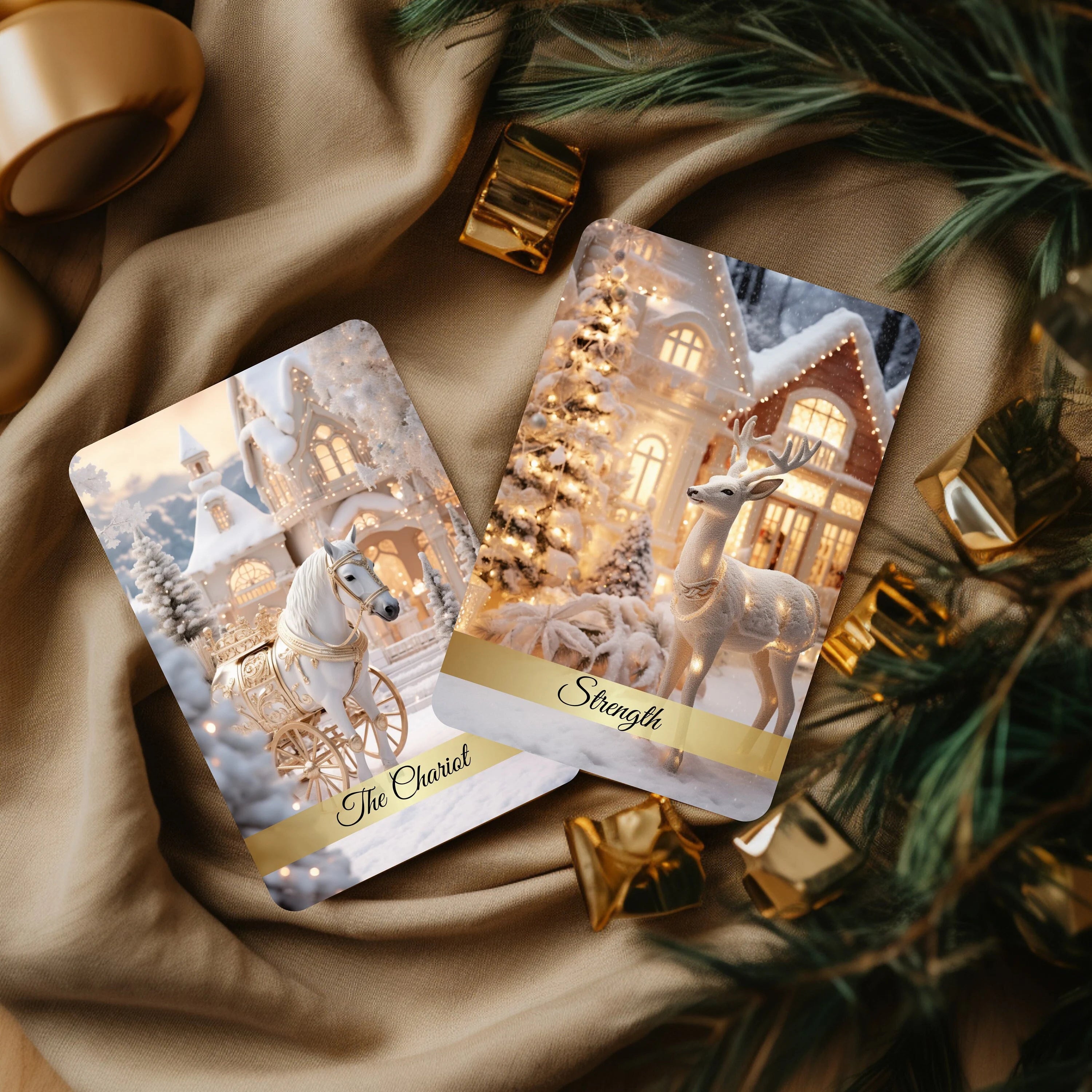 Christmas Tarot Deck with Guidebook & Bag: Santa's Tarot