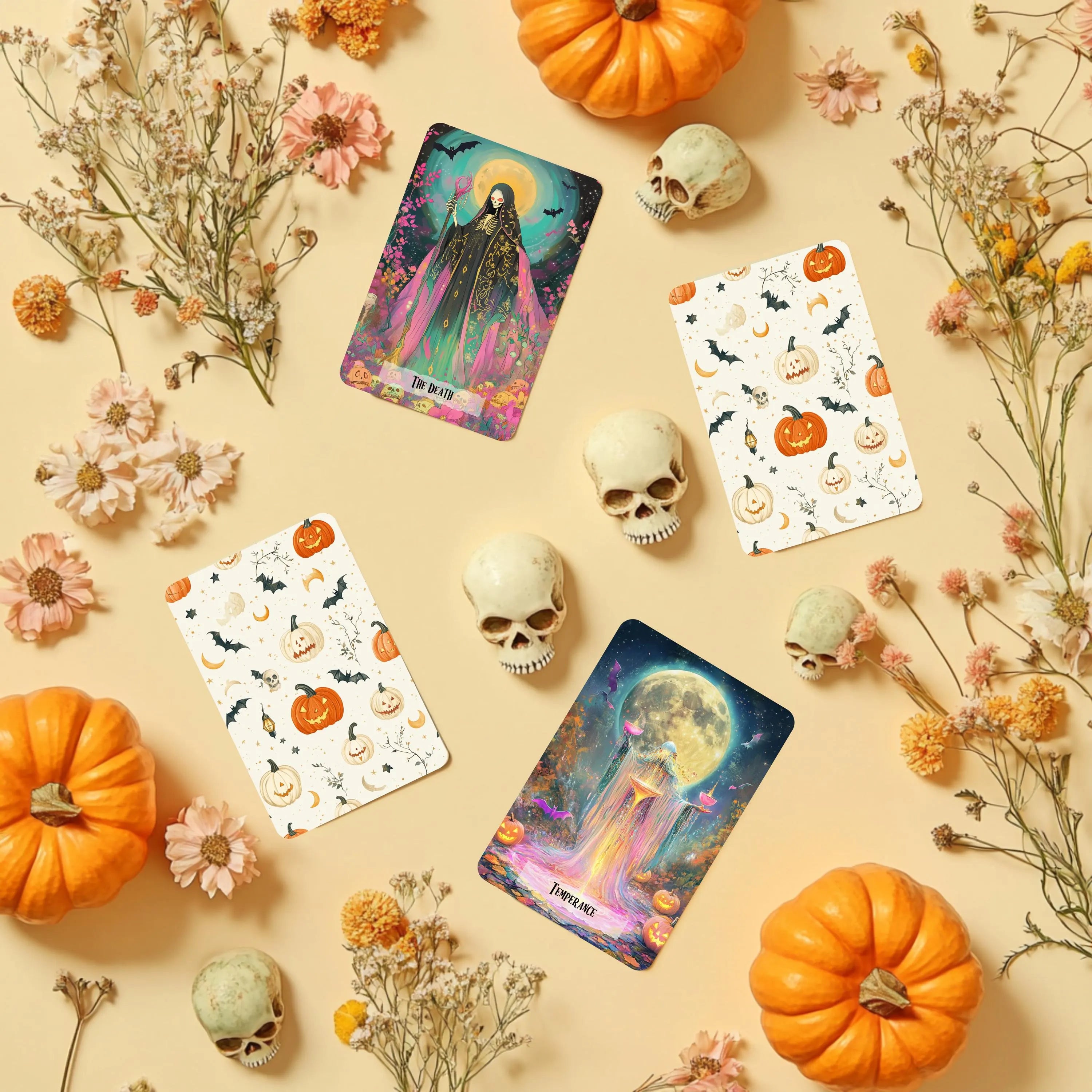 Pumpkin Glow Tarot Deck: Halloween Pastel Tarot Cards with Guidebook