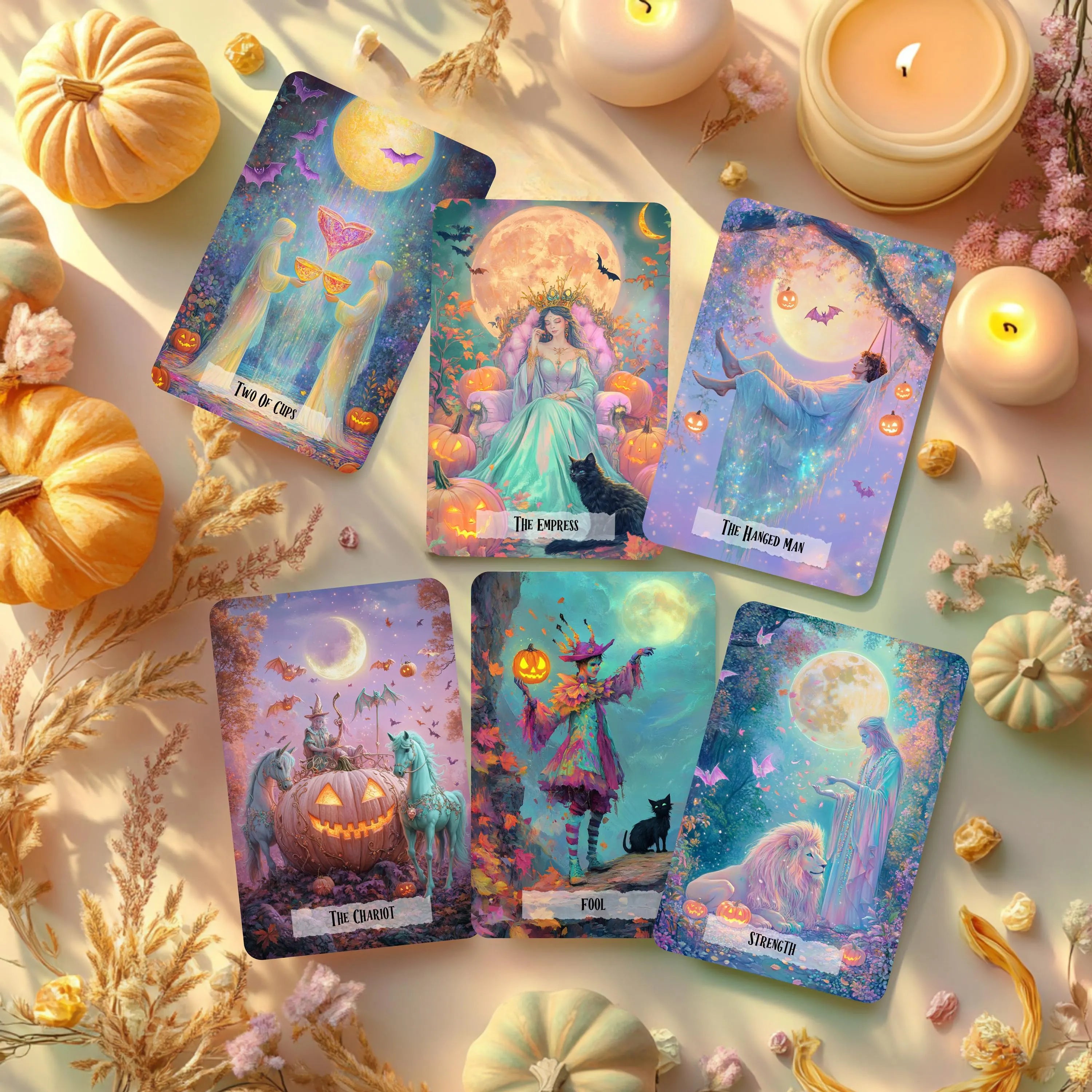 Pumpkin Glow Tarot Deck: Halloween Pastel Tarot Cards with Guidebook