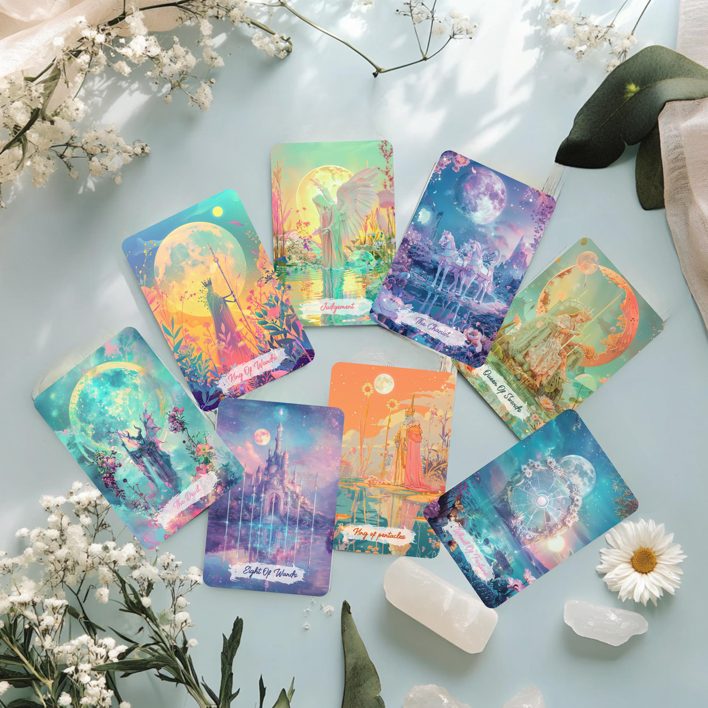 Dreamveawer's Arcana Tarot Deck with Guidebook: 78 Tarot Cards