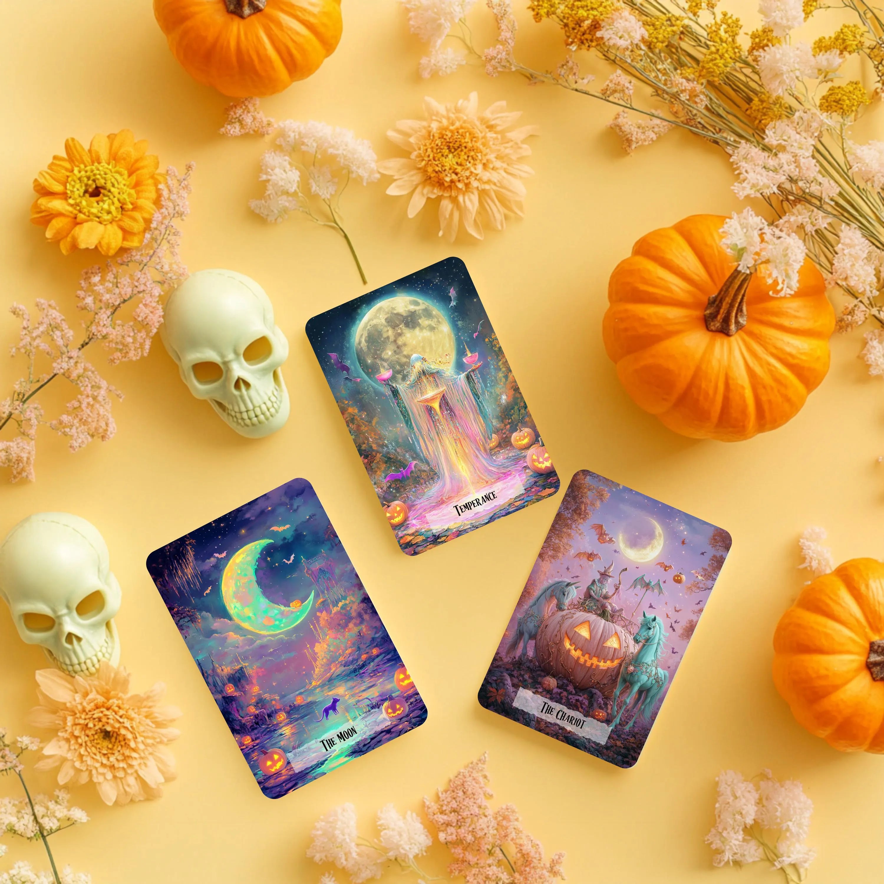 Pumpkin Glow Tarot Deck: Halloween Pastel Tarot Cards with Guidebook