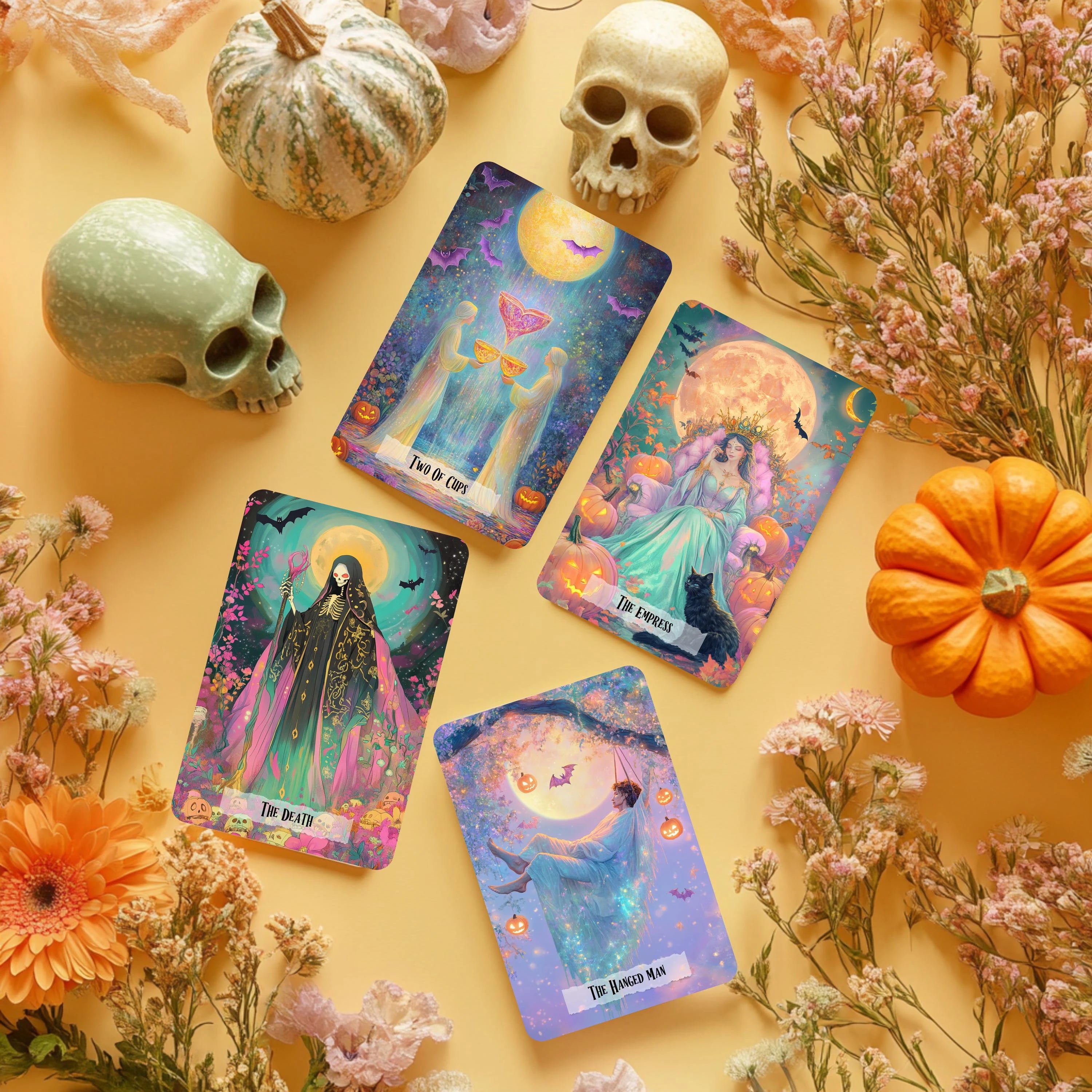 Pumpkin Glow Tarot Deck: Halloween Pastel Tarot Cards with Guidebook