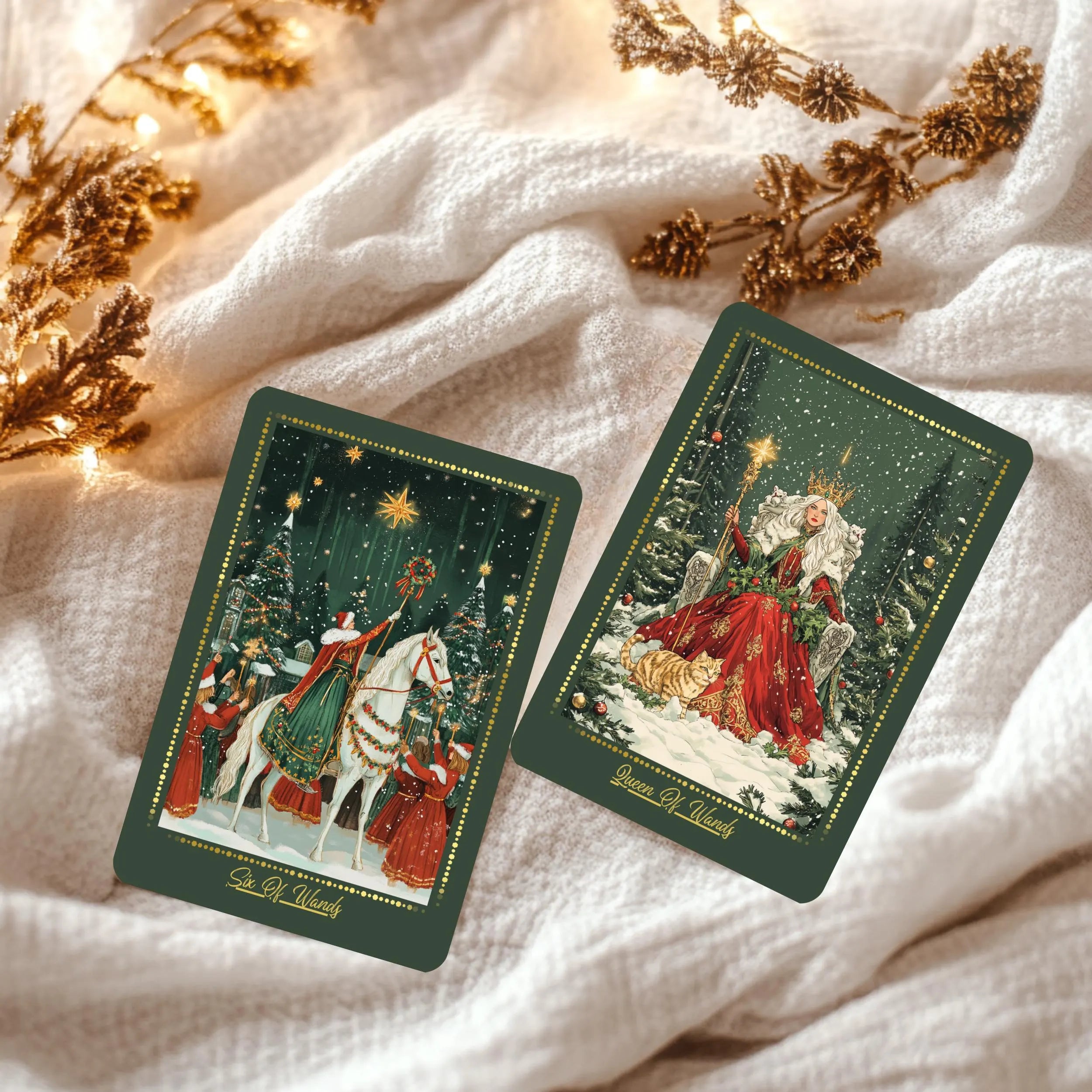 Winter Whispers Tarot Deck with Guidebook: Christmas Themed Tarot Cards
