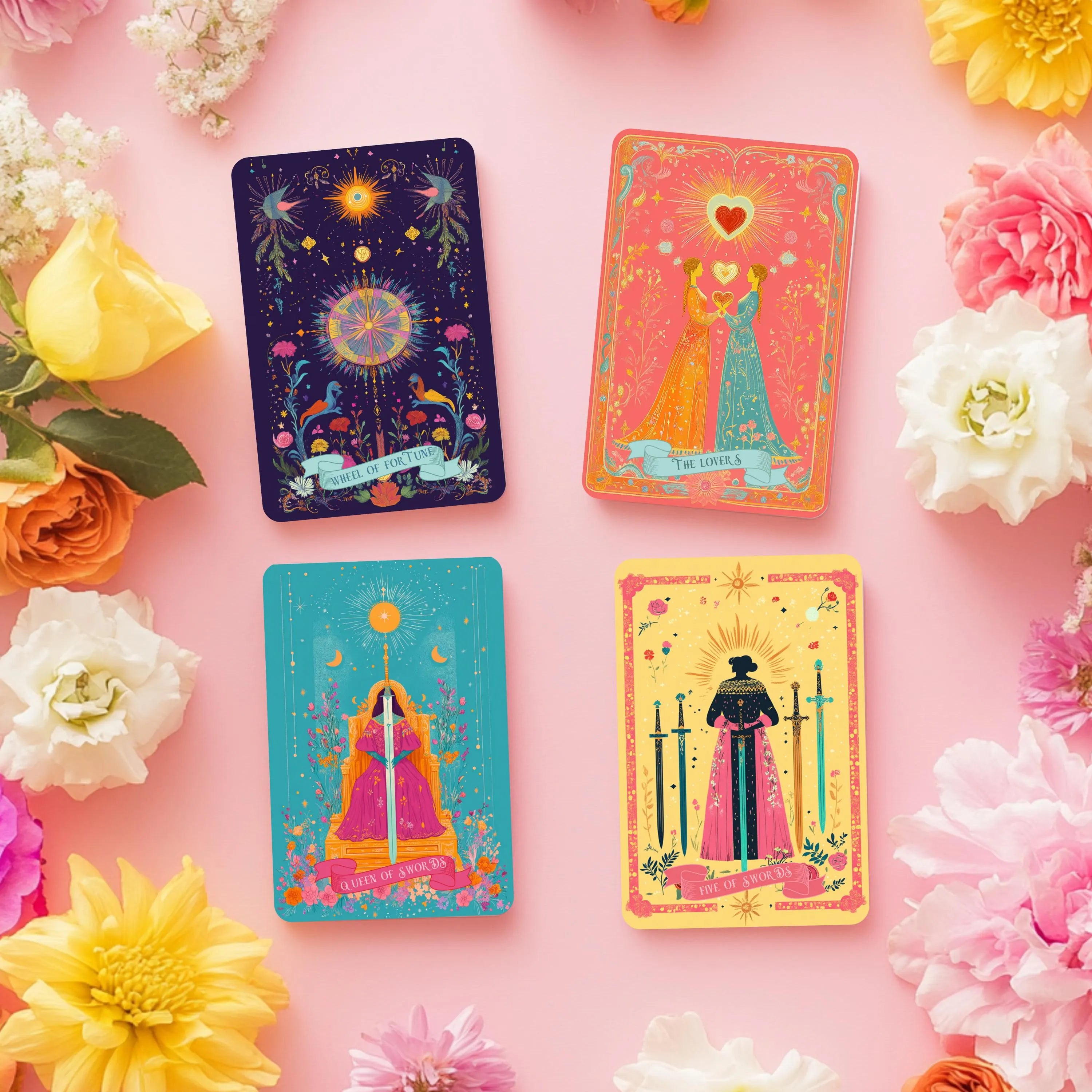 Floral Tarot Deck: 78 Cards, Guidebook & Pouch - Blooming Visions