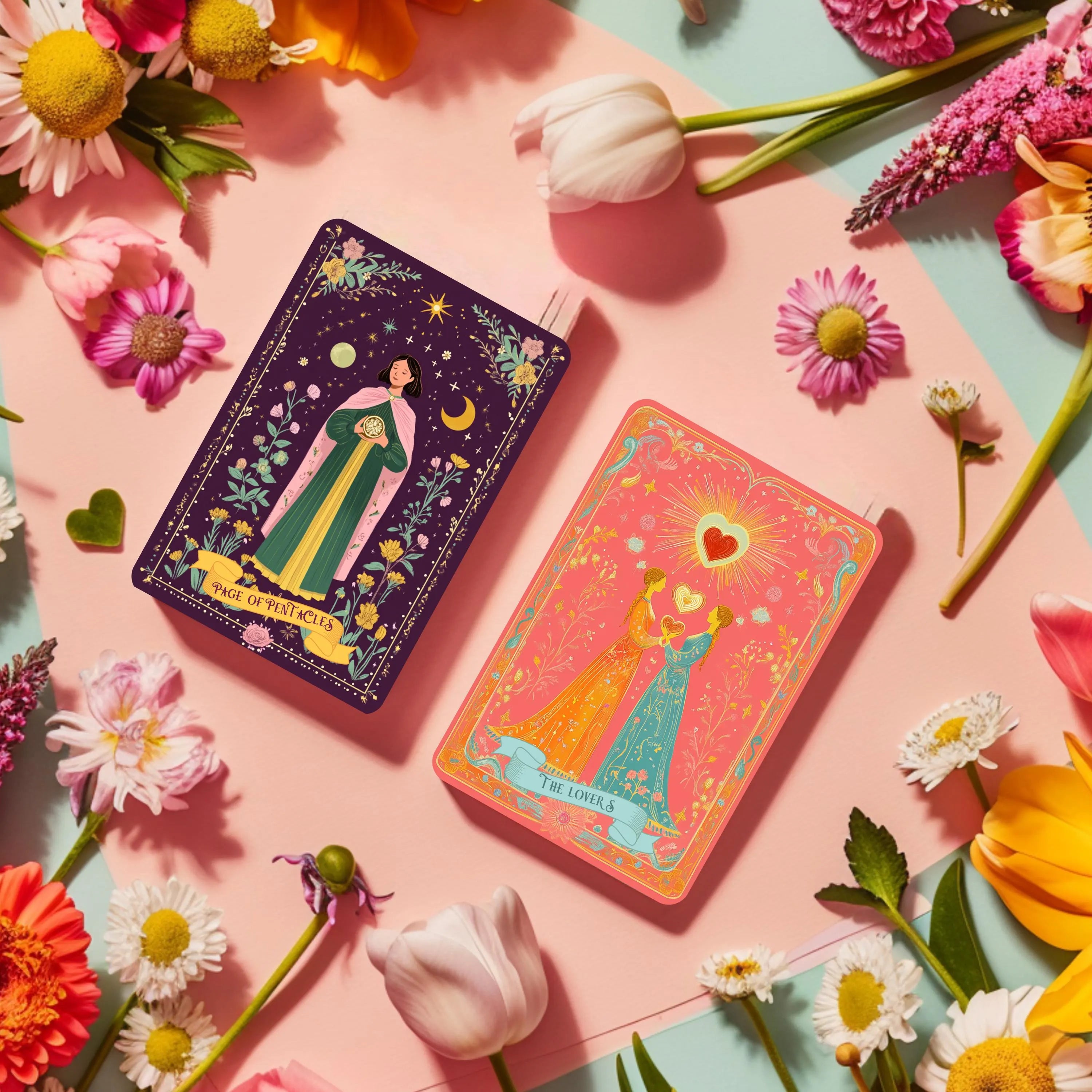 Floral Tarot Deck: 78 Cards, Guidebook & Pouch - Blooming Visions