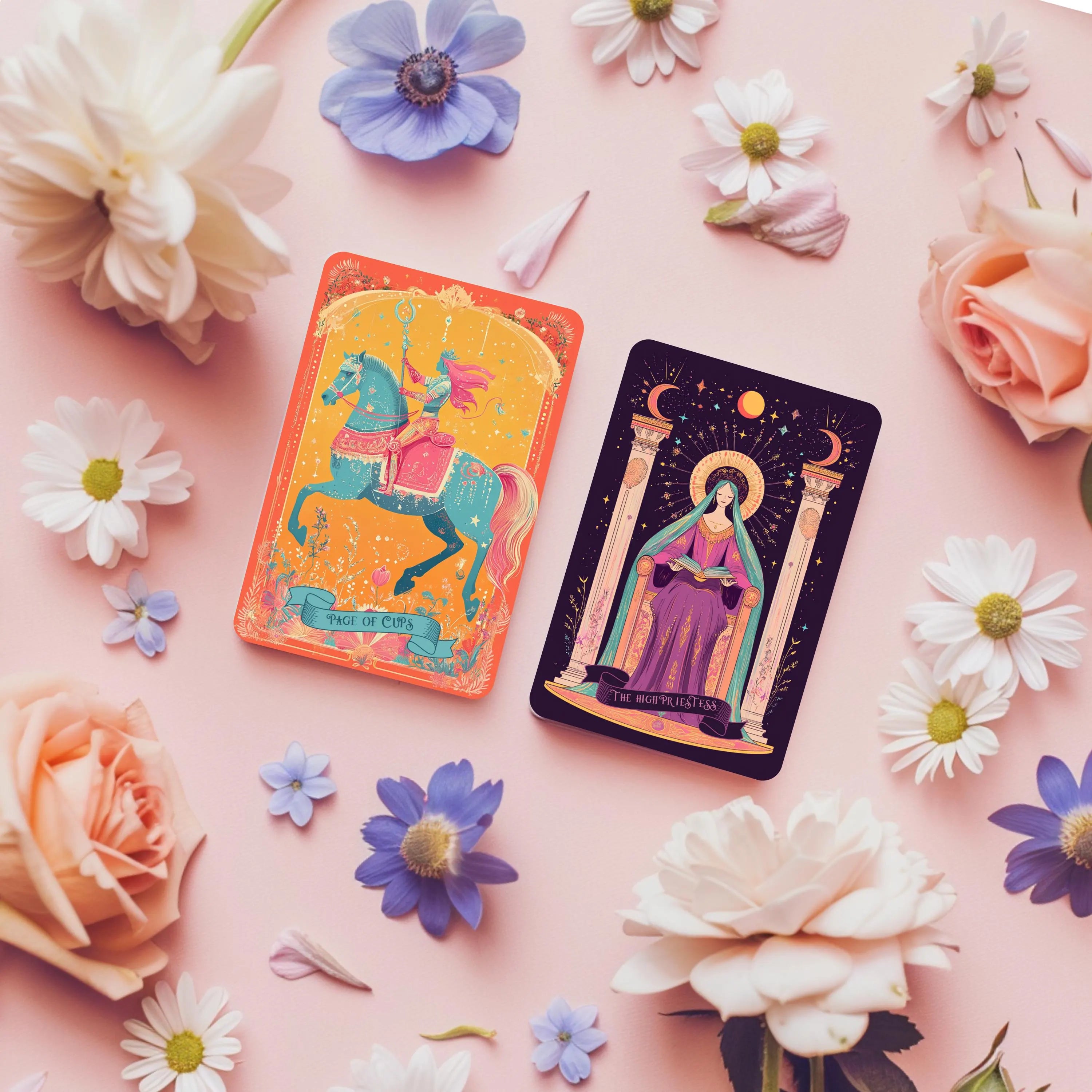 Floral Tarot Deck: 78 Cards, Guidebook & Pouch - Blooming Visions