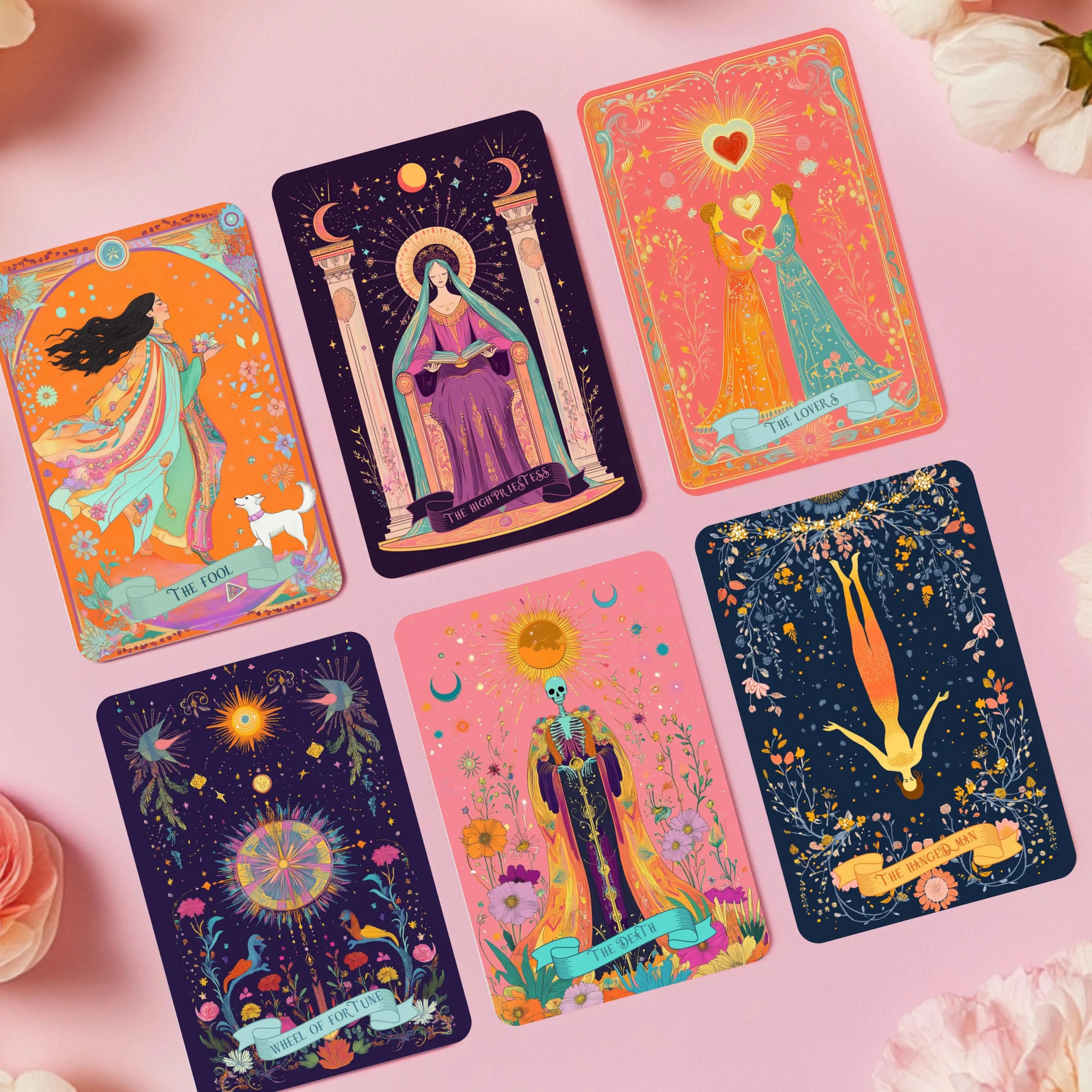 Floral Tarot Deck: 78 Cards, Guidebook & Pouch - Blooming Visions