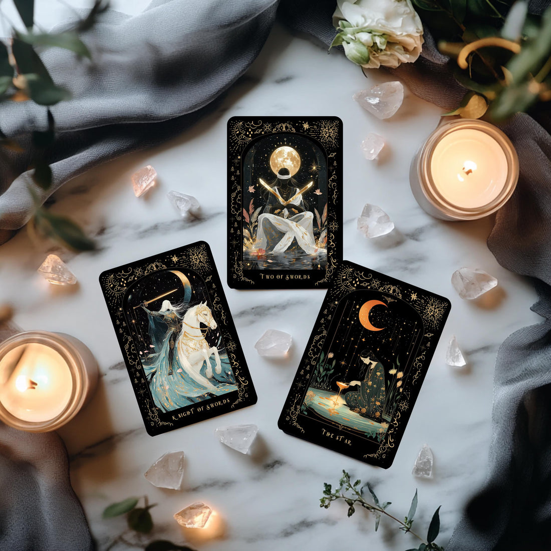 Tarot Deck, Tarot Card Deck with Guidebook, Unique Tarot Cards, Midnight Garden