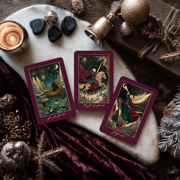 Golden Eve Christmas Tarot Deck – Luxury  Tarot Cards , Dark Winter Palette